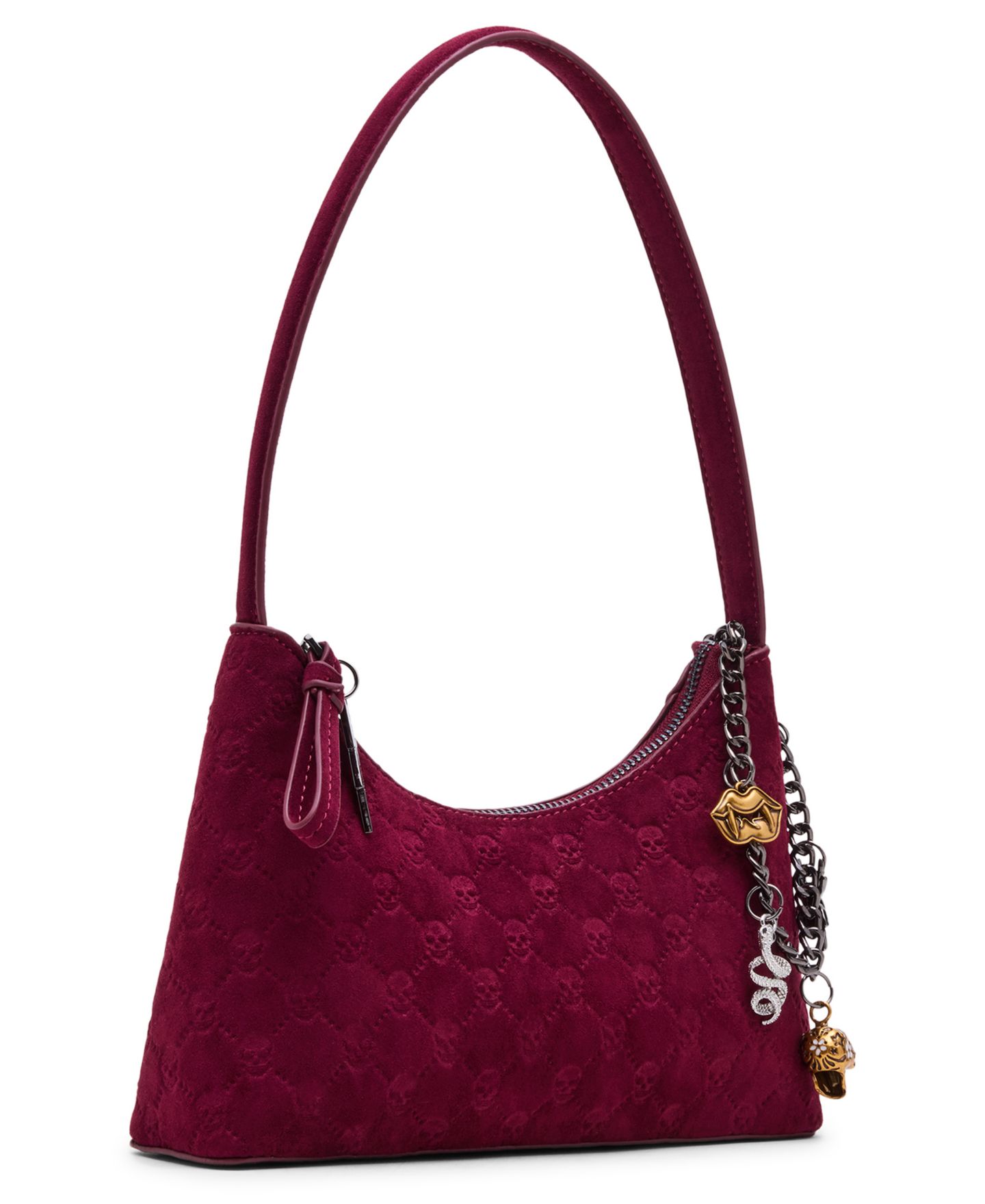 Женская сумка Betsey Johnson Headliner Deboss Small Zipper Shoulder Handbag, цвет: Вишнёвый — фото 3