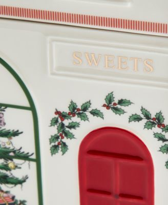 Christmas Tree Village Stacking Canister