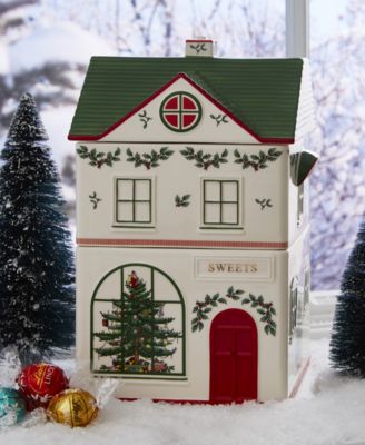 Christmas Tree Village Stacking Canister