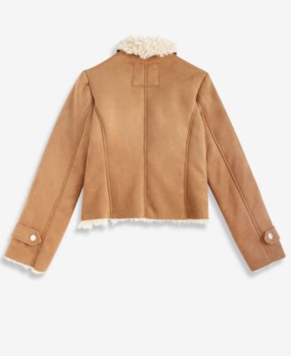 Girls' 4-8 Open-Front Collared Neck Jacket