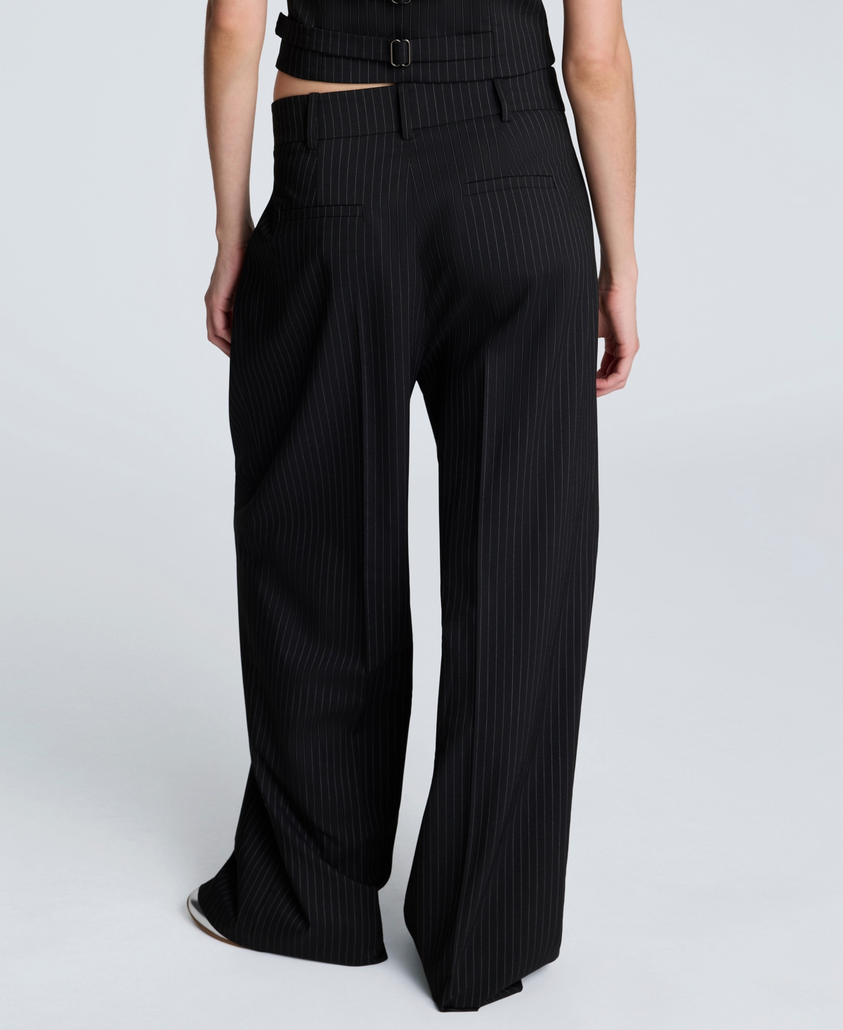 Kenneth Cole High Waist Pinstripe Wide Leg Pants