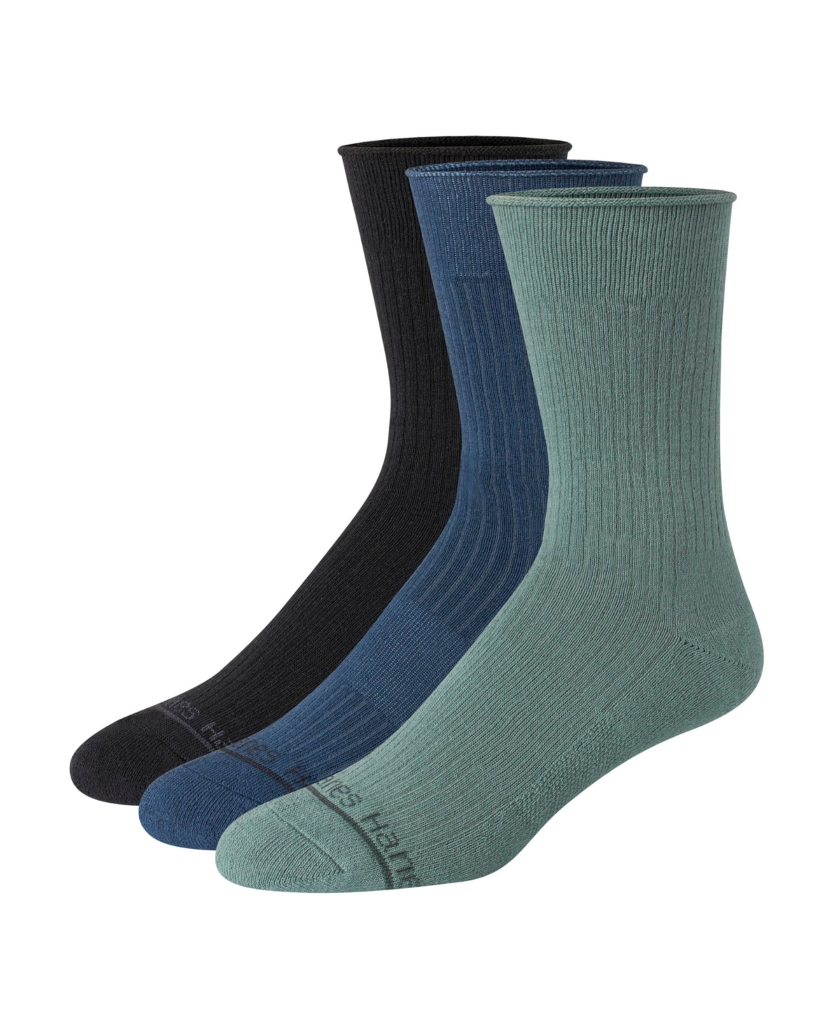 Hanes Men's Originals Premium Supersoft Crew Socks, 3-pack In Multi