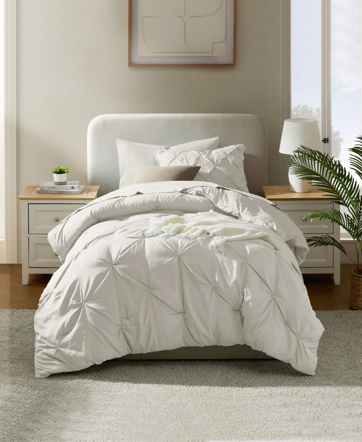 Nestl Luxury Soft Pinch Pleat 5-pc. Comforter Set, Twin In White