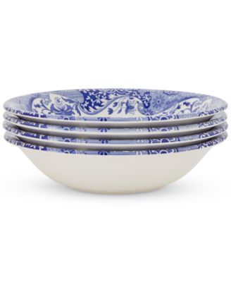 Blue Italian Christmas Cereal Bowls, Set of 4