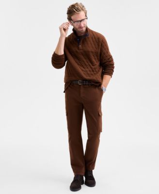 Men's Quilted Snap Mock Neck Sweater, Macy's Exclusive