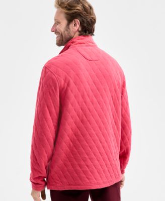 Men's Quilted Snap Mock Neck Sweater