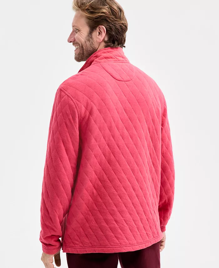 Men's Quilted Snap Mock Neck Sweater - thumbnail 3