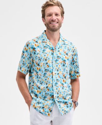 Club Room - Men's Burma Short Sleeve Floral Print Button-Front Camp Shirt
