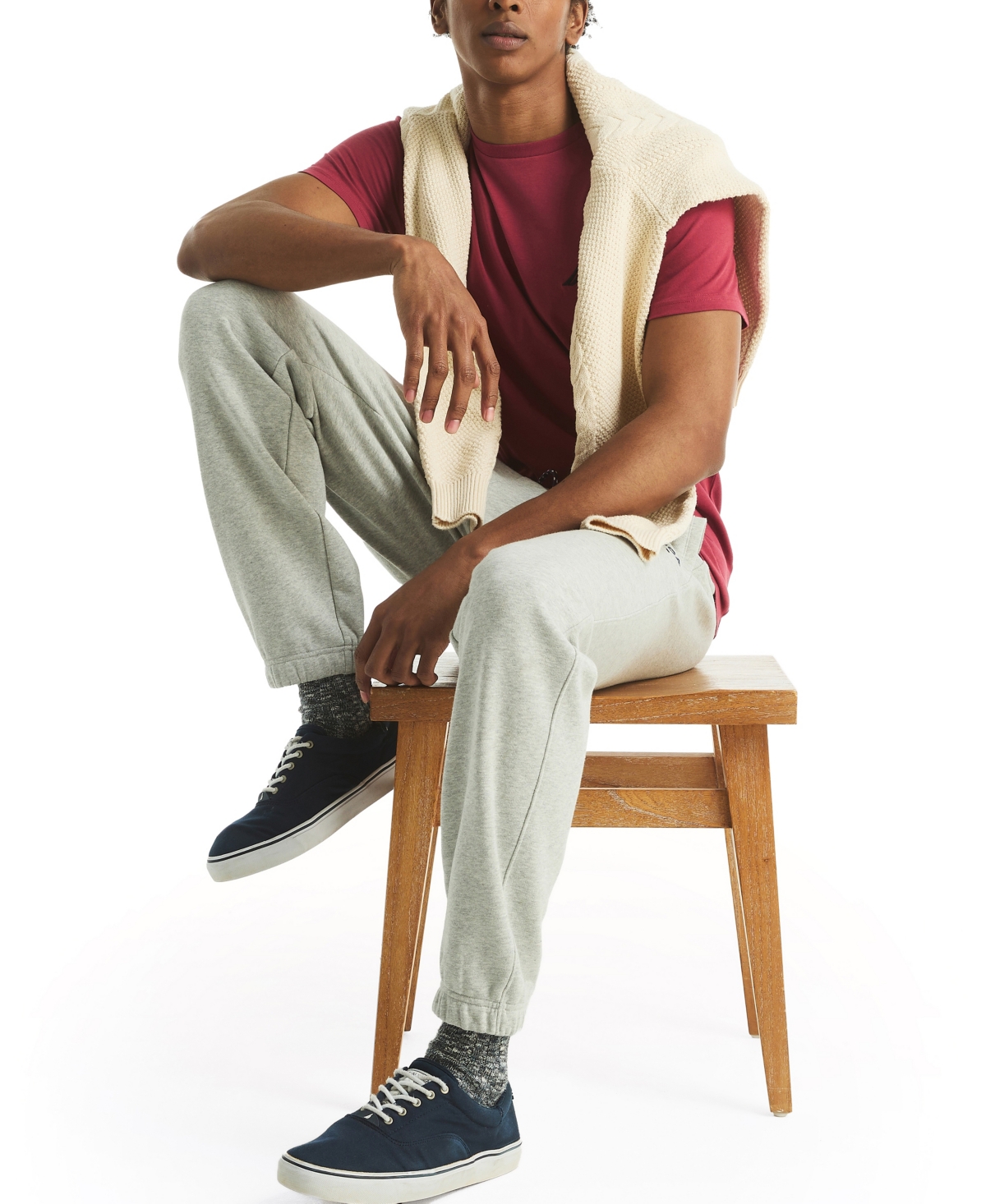 Nautica Men's Brushed Classic Fit Jogger Pants In Gray