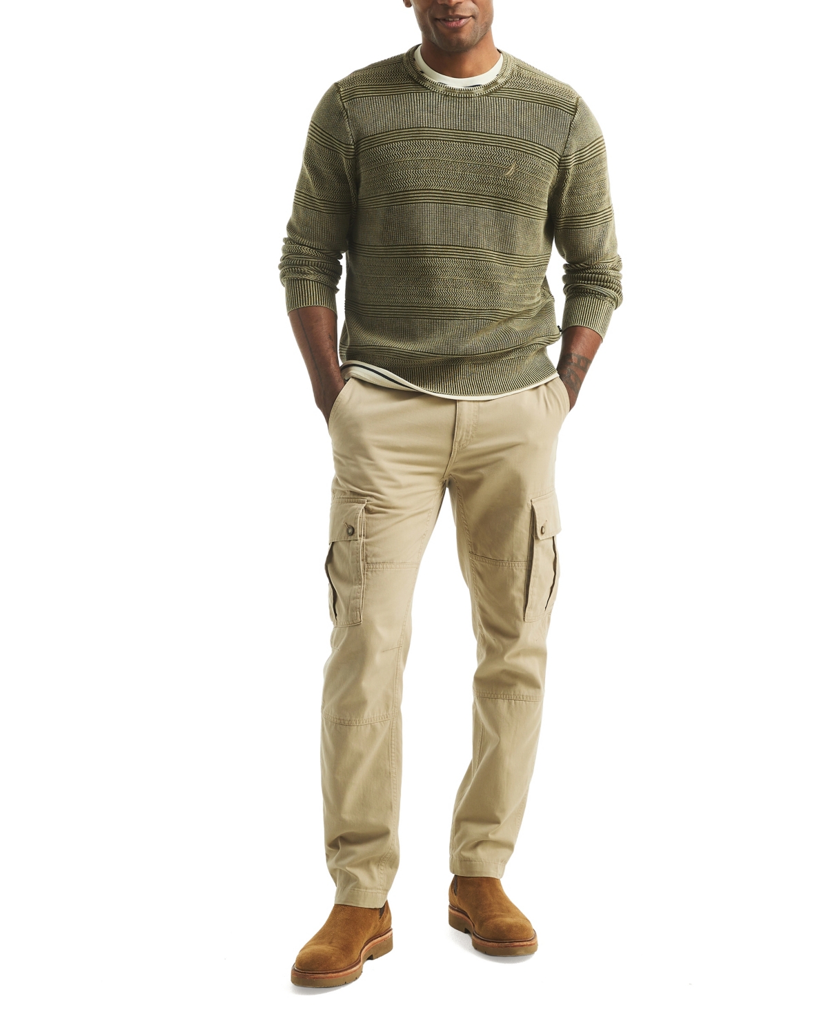 Nautica Mens Stonewashed Crewneck Sweater