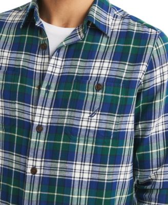 Men's Straight Collar Plaid Shirt