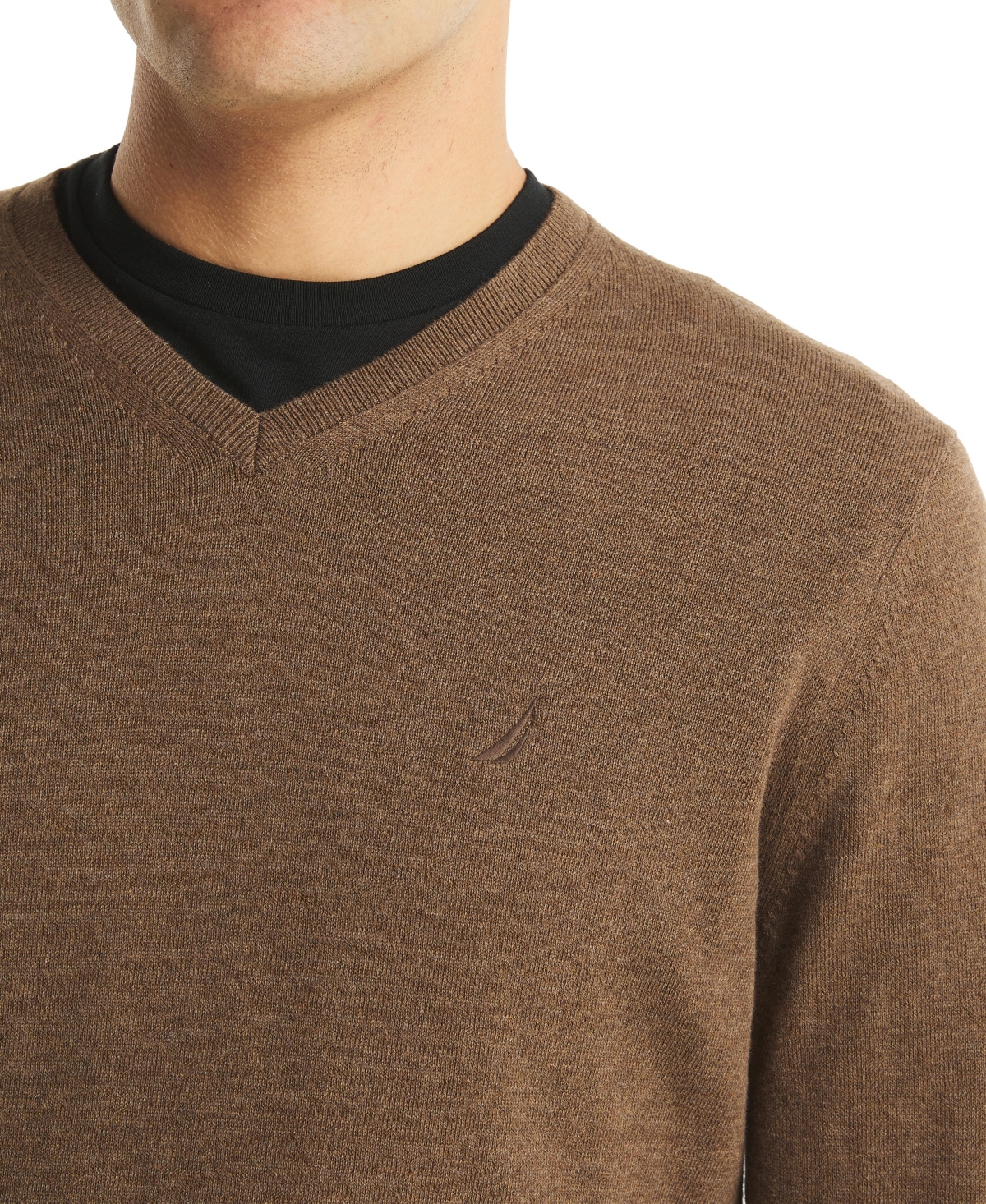 Nautica Men's Performance V-neck Sweater In Brown