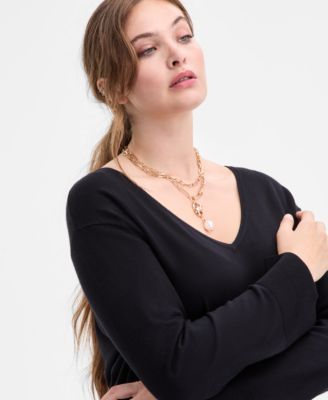 Plus Size V-Neck Long-Sleeve Tunic, Macy's Exclusive 