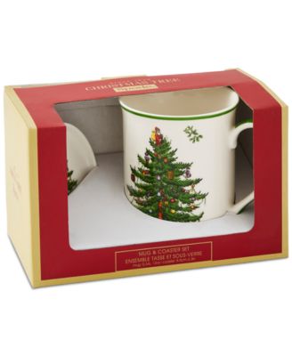 Christmas Tree Mug & Coaster Set