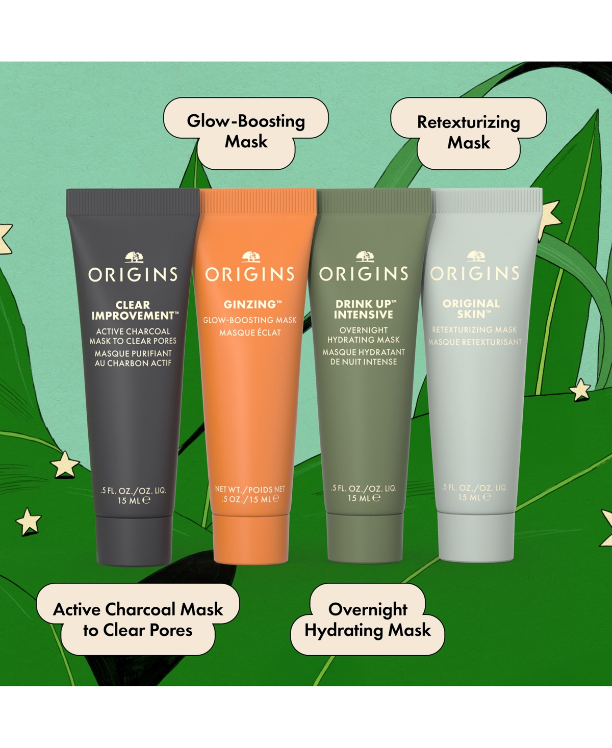 Origins 4-pc. Multi-maskers Face Mask Skin Care Set In Transparent