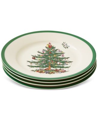 Christmas Tree Salad Plates, Set of 4
