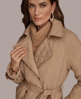 Women's Belted Maxi Quilted Coat