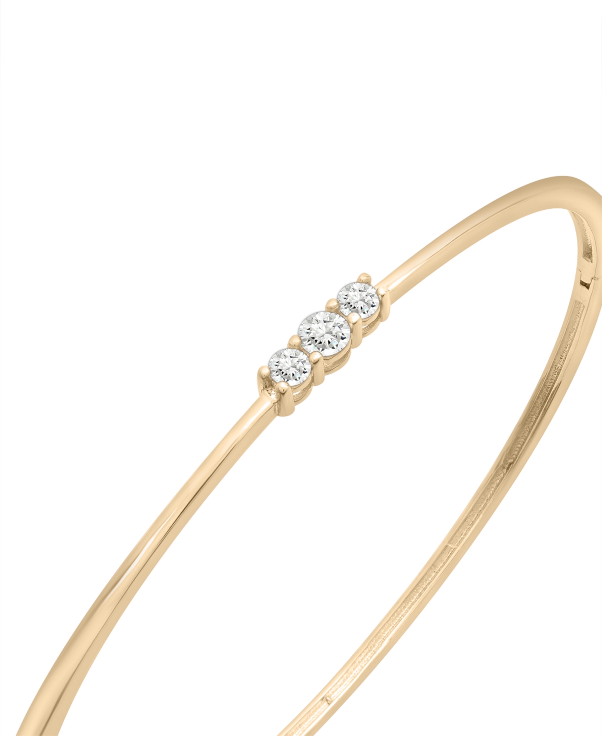 Wrapped Diamond Three Stone Bangle Bracelet (1/4 Ct. T.w.) In 10k Gold, Macy's Exclusive In Gold