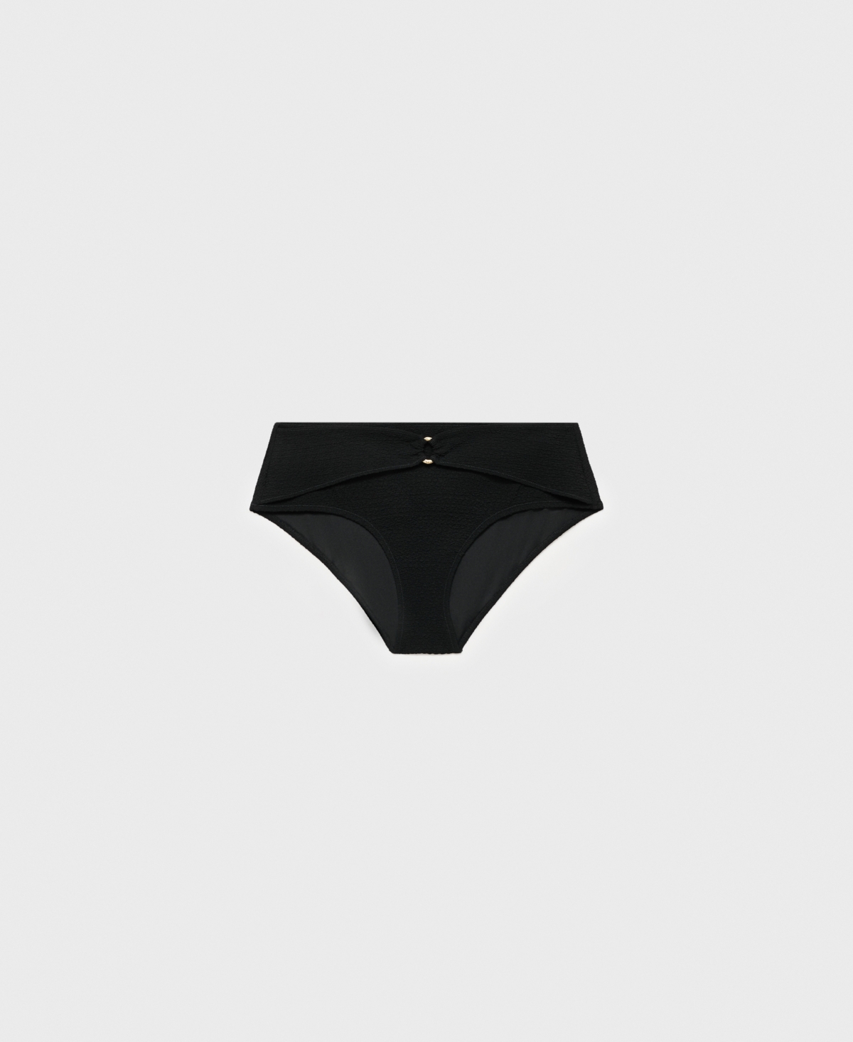 Mango Textured Bikini Bottoms In Black