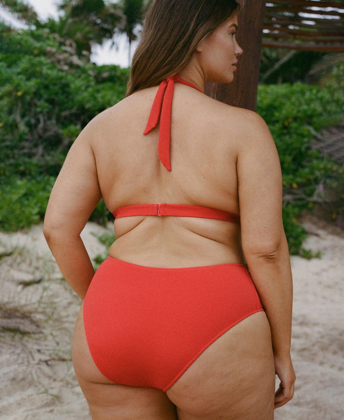 Mango Ribbed High-waisted Bikini Bottom Red In Red