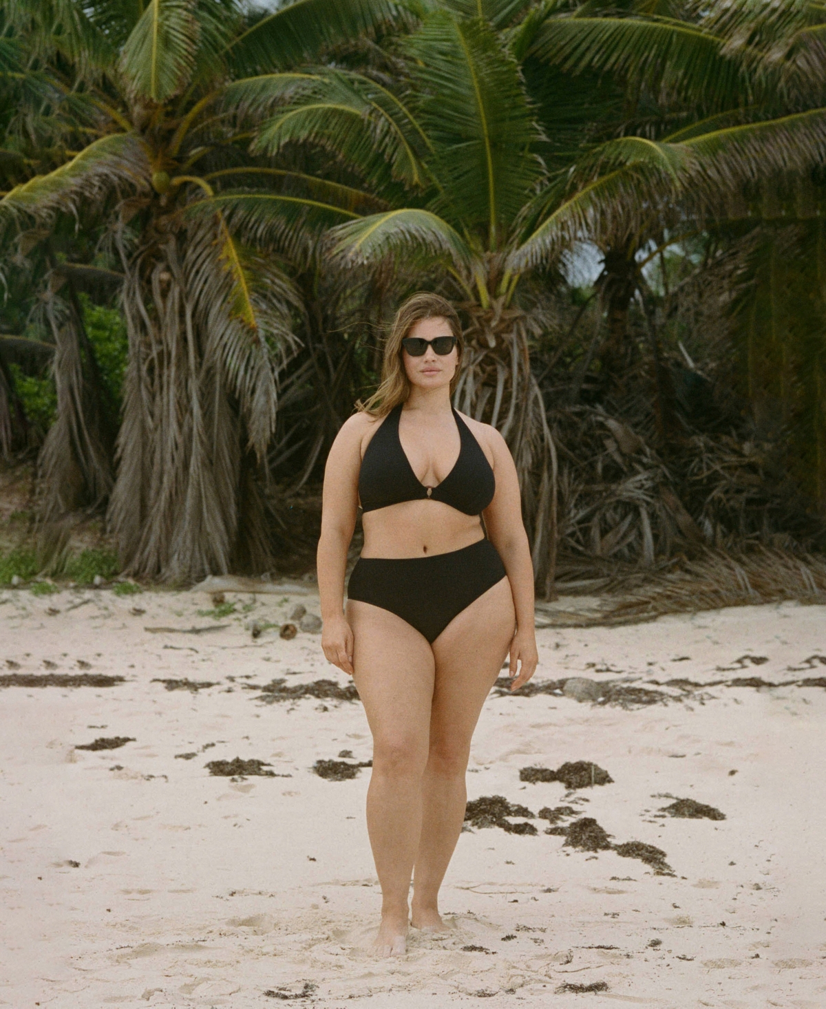 Mango Ribbed High-waisted Bikini Bottom Black In White