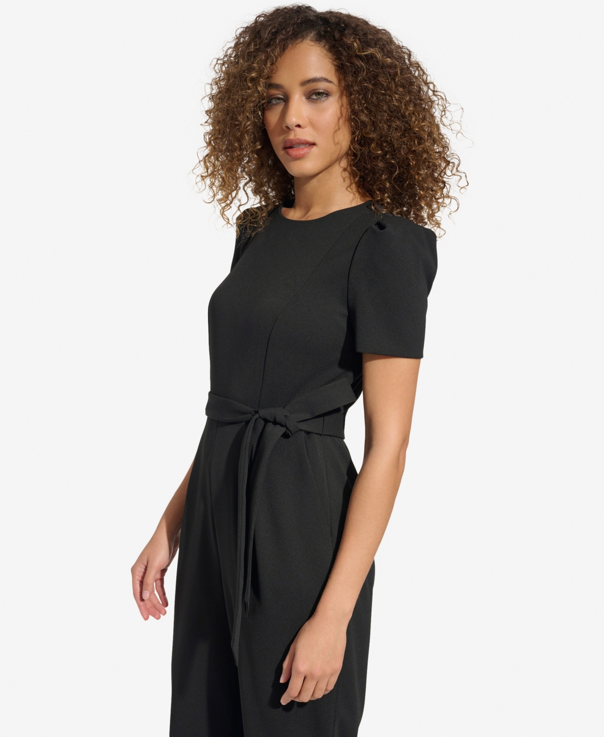 Calvin Klein Women's Puff Sleeve Jumpsuit In Black