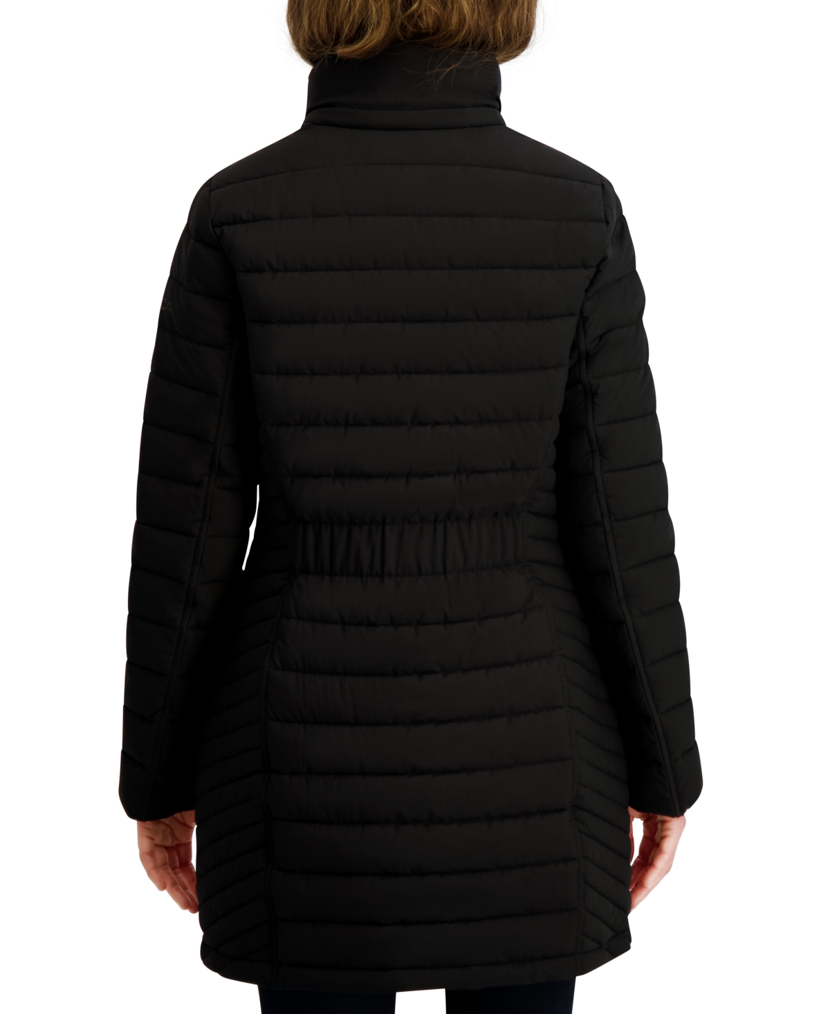 Nautica Plus Size Hooded Water-resistant Puffer Coat In Black