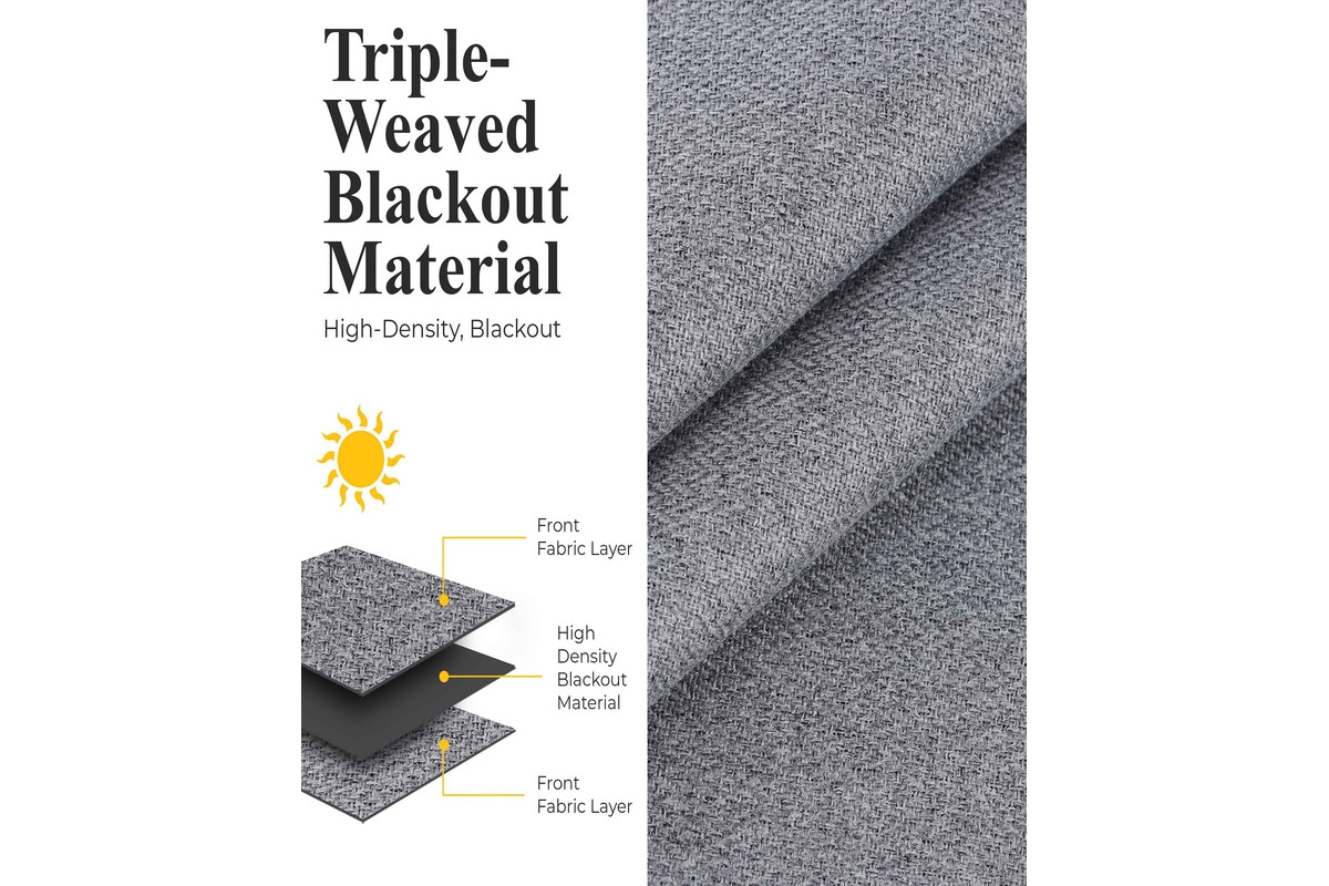 Superior Nyan 100% Blackout Machine Washable Curtains, Set of 2 Panels