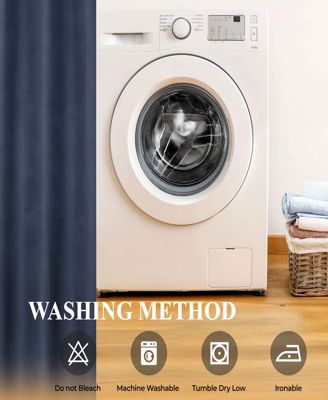 Nyan 100% Blackout Machine Washable Curtains, Set of 2 Panels, 52 X 108