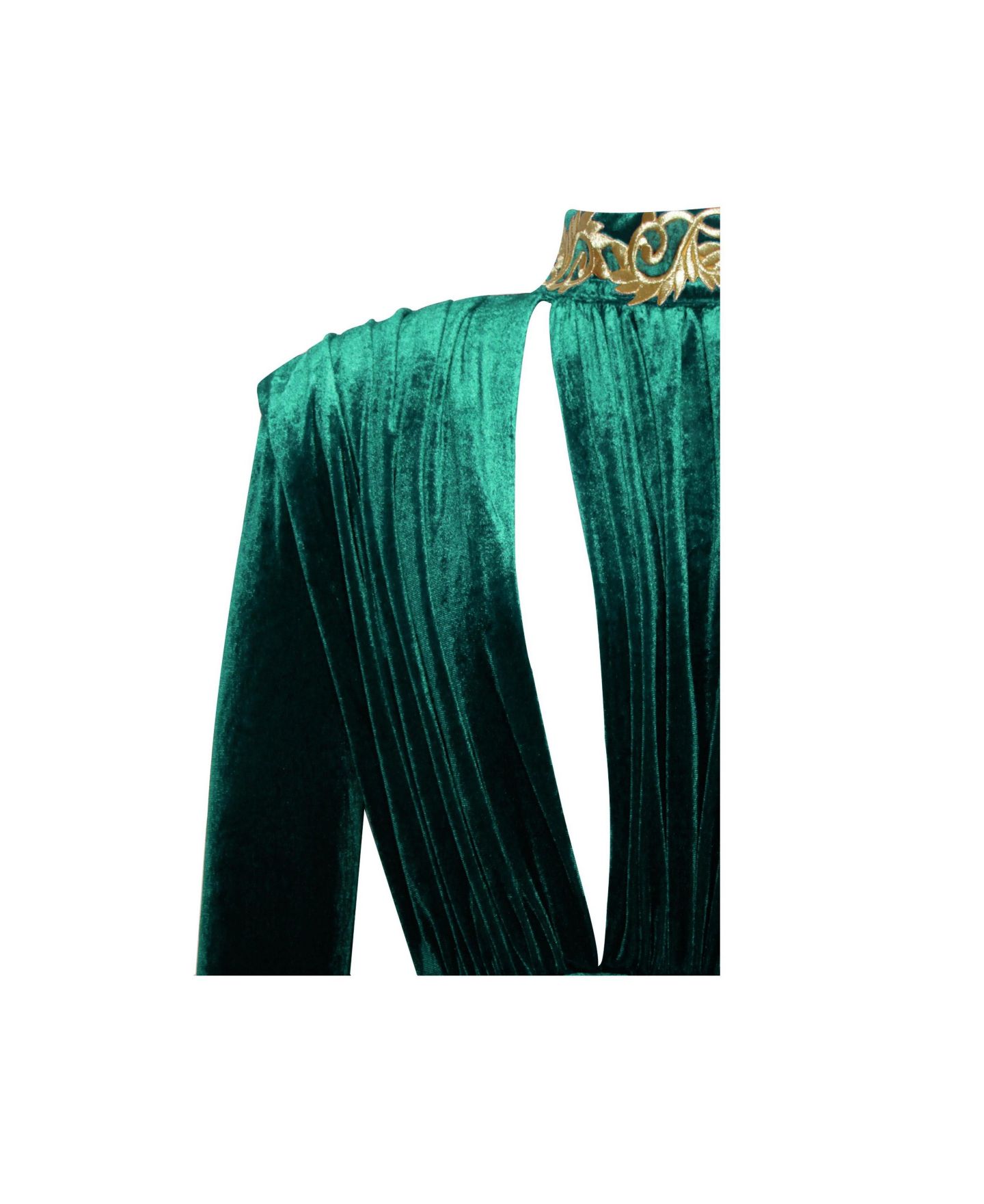 Женское платье Miss Circle Women Zenaida Emerald Green Cutout High Slit Velvet Gown, цвет: Изумрудный зелёный — фото 8