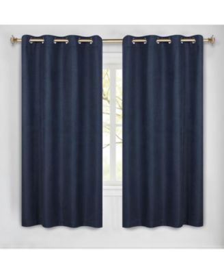Nyan Textured Polyester 100% Blackout Grommet Curtain Panels, Set of 2
