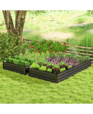 8 x 4 x 1 ft Large Outdoor Metal Planter Box for Vegetable Fruit Herb Flower