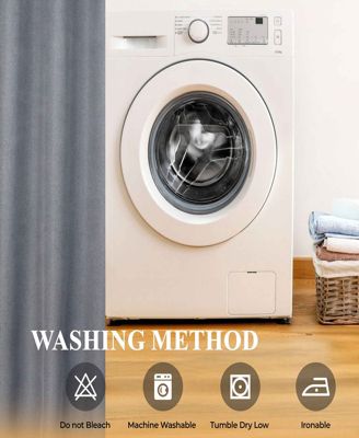 Nyan 100% Blackout Machine Washable Curtains, Set of 2 Panels, 52 X 96