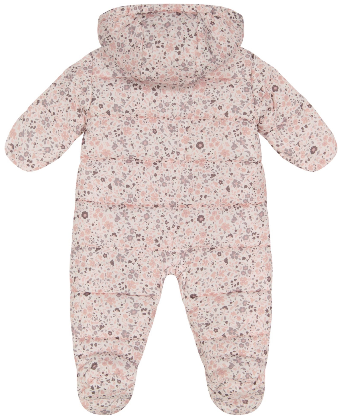 S Rothschild & Co Baby Girls Double Zip Floral Pram Snowsuit In Neutral