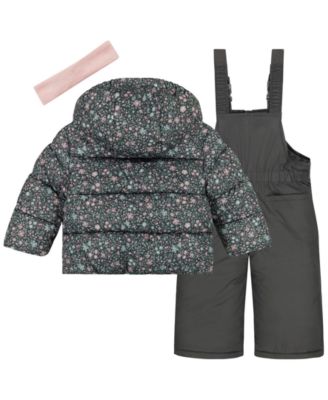 Baby Girls 3-Piece Jacket, Bib and Headband Set