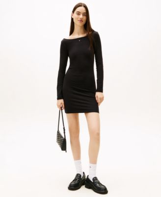 Tommy Jeans - Women's Bling Flag Logo Long-Sleeve Dress