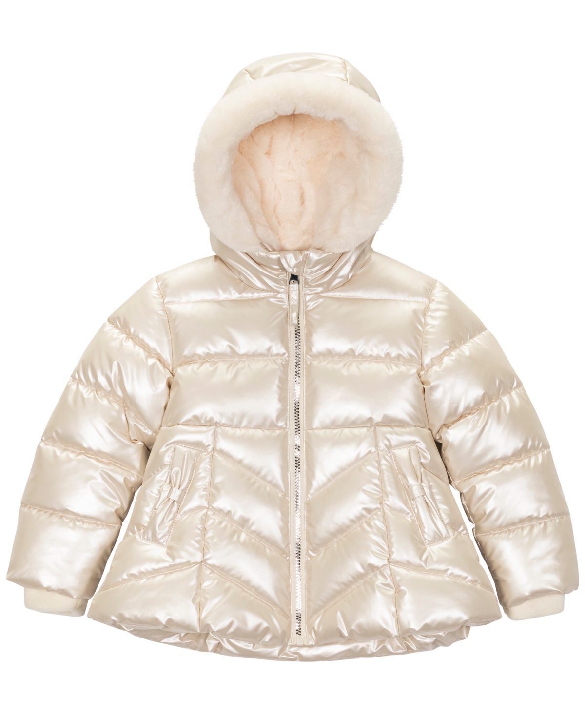 S Rothschild & Co Toddler & Little Girls Metallic Quilted Jacket In Neutral