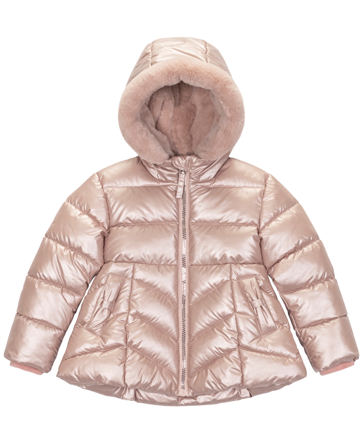 S Rothschild & Co Toddler & Little Girls Metallic Quilted Jacket In Pink