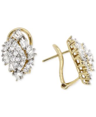 Diamond Cluster Earrings (1 ct. t.w.) in 14k Gold, Created for Macy's