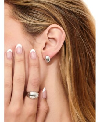 Dome Stud Earrings in Sterling Silver