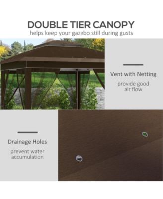 12' x 12' Pop Up Canopy with Mesh Sidewall Netting,