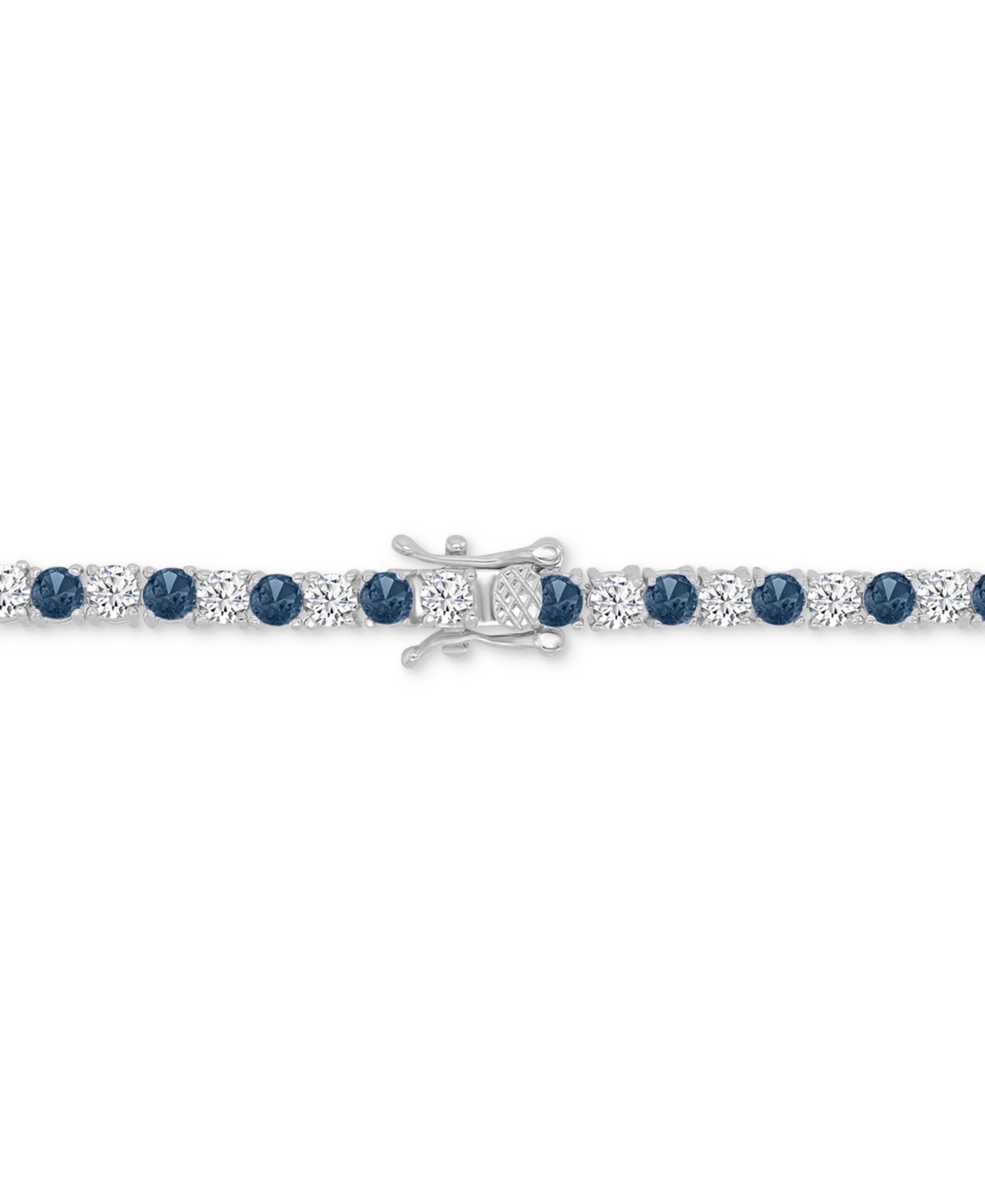 Macy's Round-cut Cubic Zirconia Bracelet In Sterling Silver In Blue