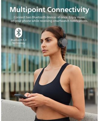 H3209 Wireless Headphones,On-Ear Bluetooth Headphones, 25H Battery Life, Fast Charging, Bluetooth 503, Dark Black