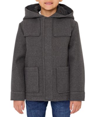 Toddler and Little Boys' Faux Wool Hooded Jacket