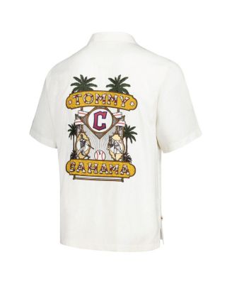 Men's White Cleveland Guardians Pitcher's Paradiso Button-Up Camp Shirt