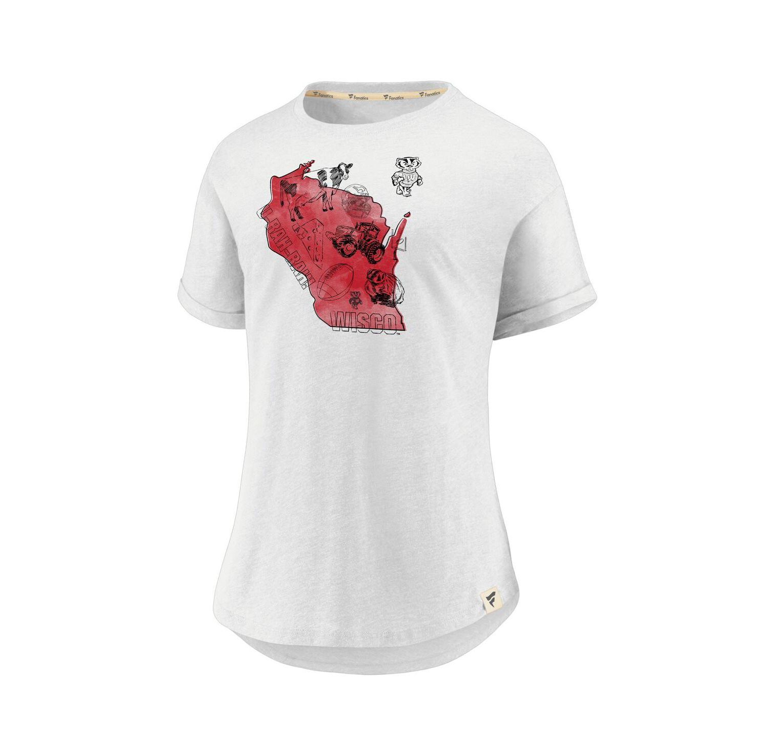 Women's White Wisconsin Badgers True Classics Home State T-Shirt