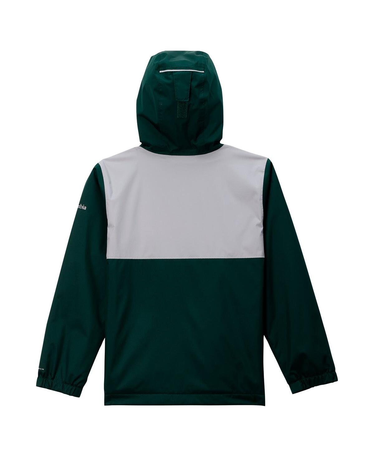 Columbia Big Boys And Girls Green Michigan State Spartans Rainy Fields Lined Omni-tech Full-zip Hoodie Jacket In Green
