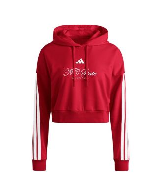 Women's Red NC State Wolfpack Campus Queen Cropped Pullover Hoodie