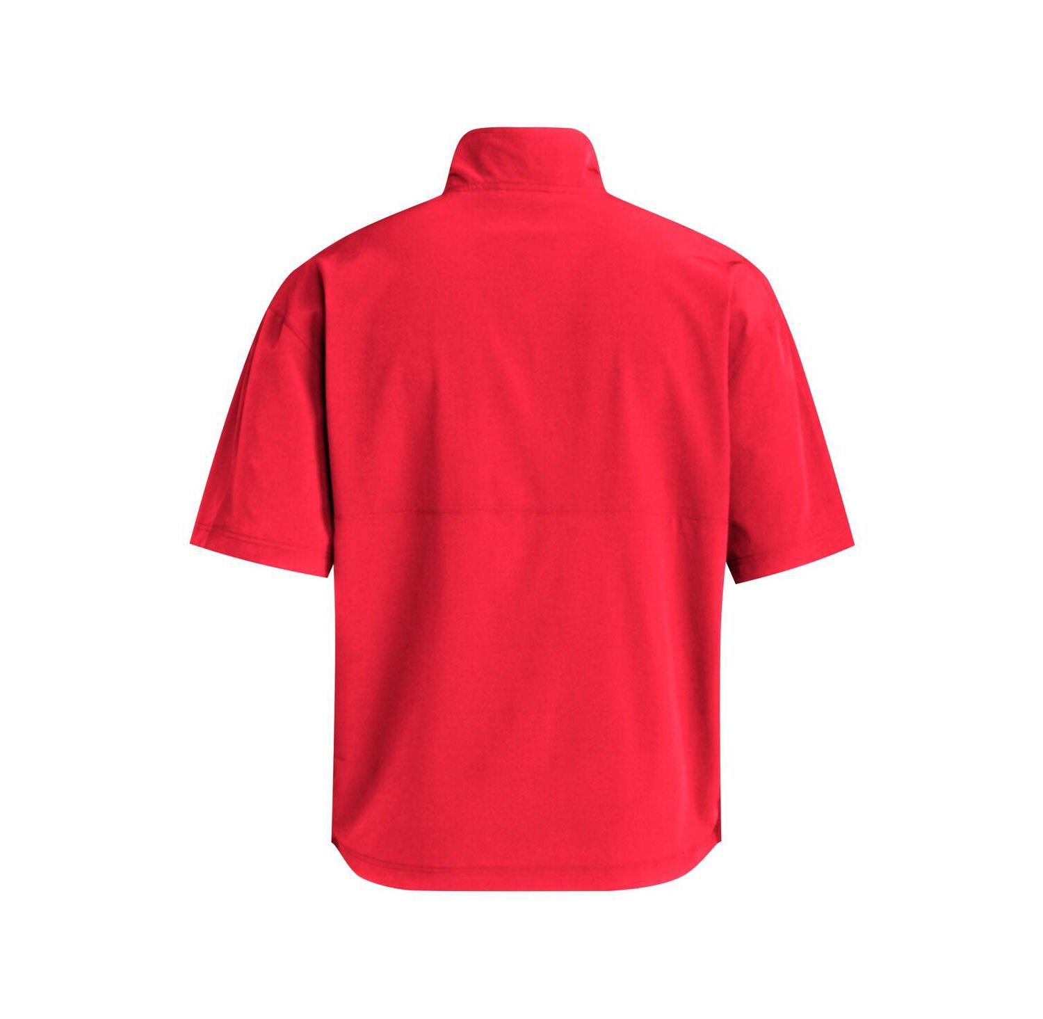 Men's Red Louisville Cardinals Woven Quarter-Zip Short Sleeve Pullover Hoodie