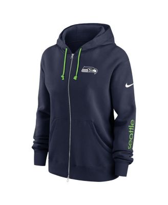Women's College Navy Seattle Seahawks Plus Size Phoenix Full-Zip Hoodie